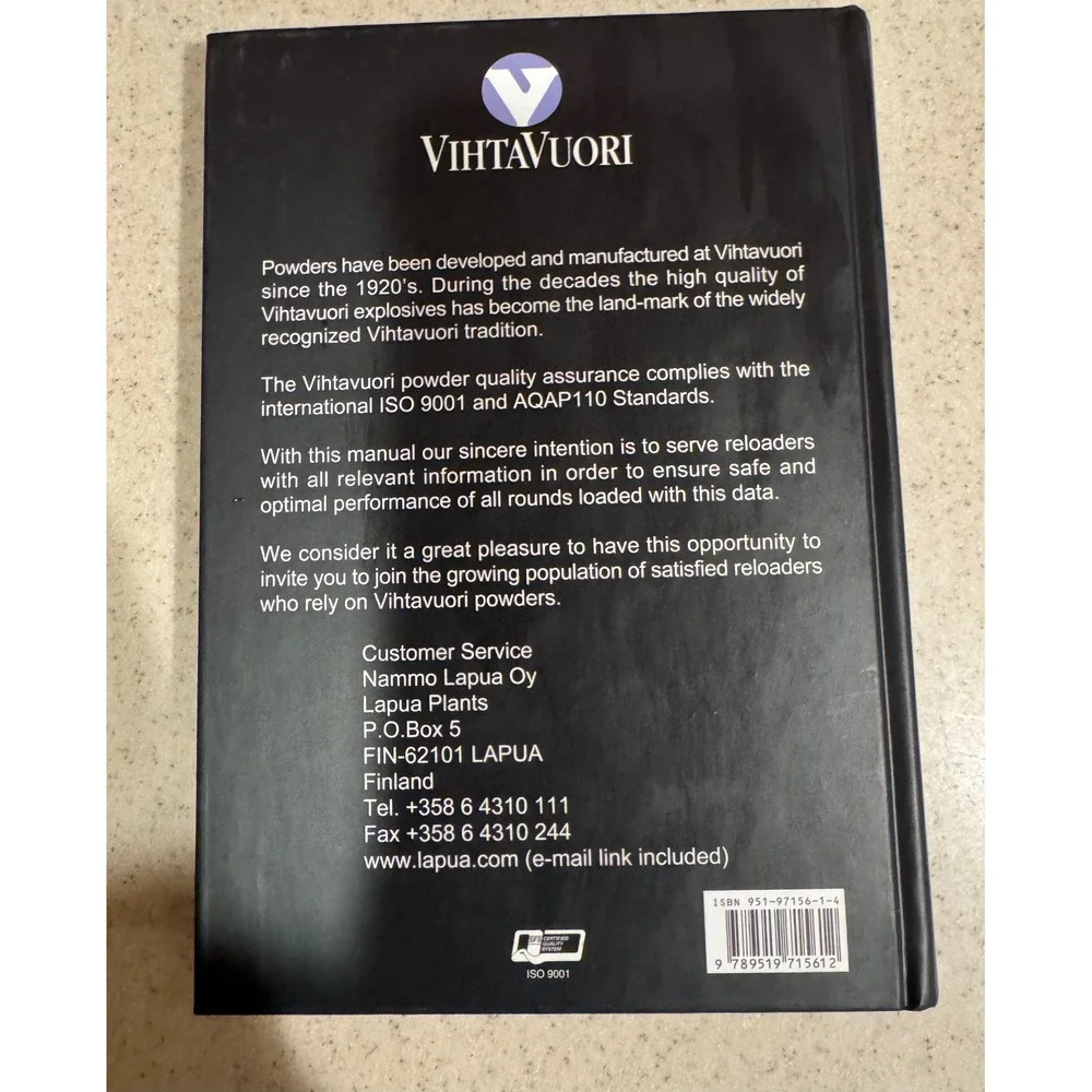 Vihtavuori Reloading Manual 3rd Edition 2002 Hardcover Lapua Shooting Guide